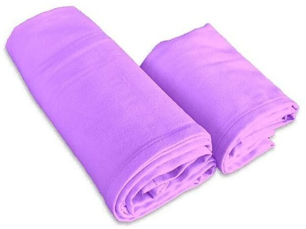 Set asciugamani microfibra lilla 1+1 viso e ospite
