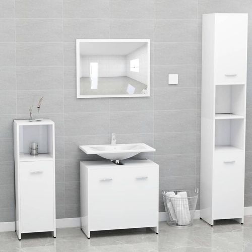 Set Mobili da Bagno Bianco in Truciolato