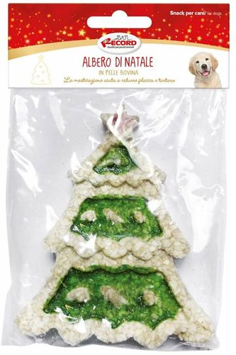 Snack per cani Albero di Natale in pelle bovina da masticare