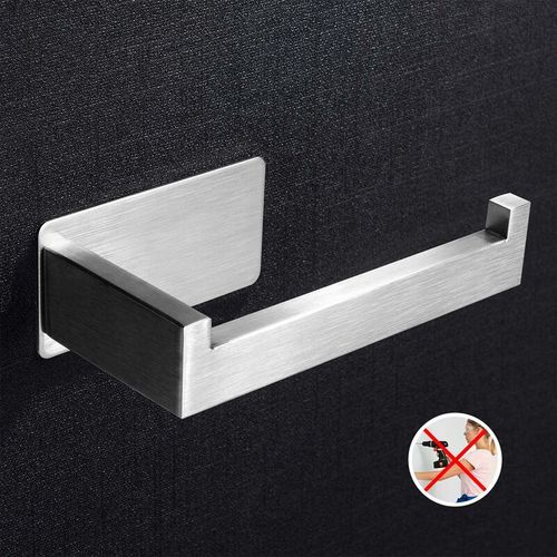 Portarotolo, acciaio inox, autoadesivo, per cucina bagno - 1 - Soekavia