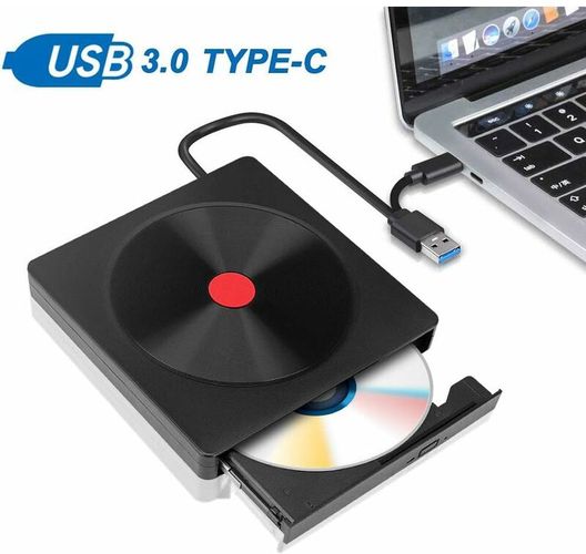 Unità DVD esterna, masterizzatore USB 3.0 portatile e tipo C Lettore di schede CD / VCD / DVD / CD-ROM Lettore DVD USB per Windows e Mac PC desktop