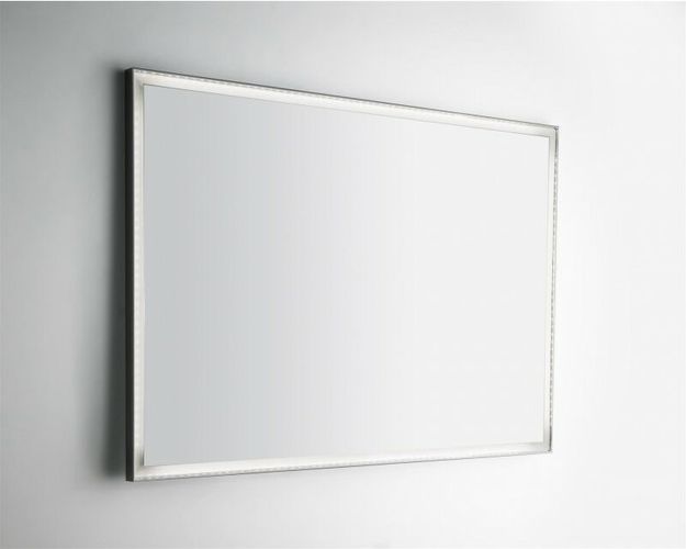 Specchio da bagno led 80x60 cm con cornice esterna > Nero > Con accensione a sfioro > Senza Kit Bluetooth > Specchio ed antifog