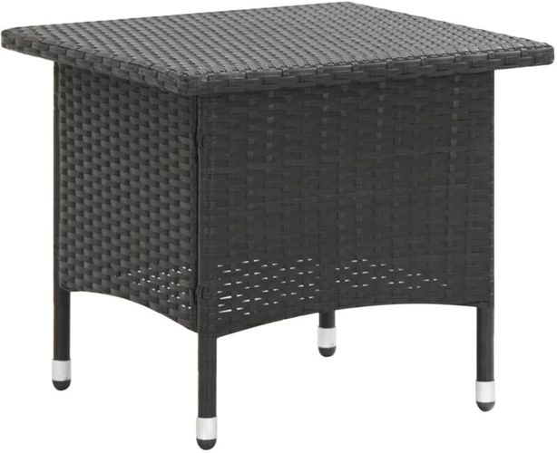 Tavolino da Tè Nero 50x50x47 cm in Polyrattan vidaXL - Nero