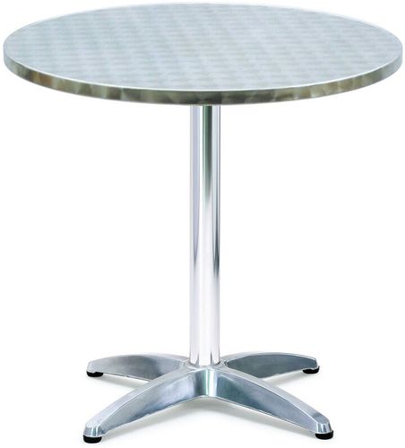 Tavolino Tondo da Giardino Ø70 cm in Alluminio Silver - Tosini