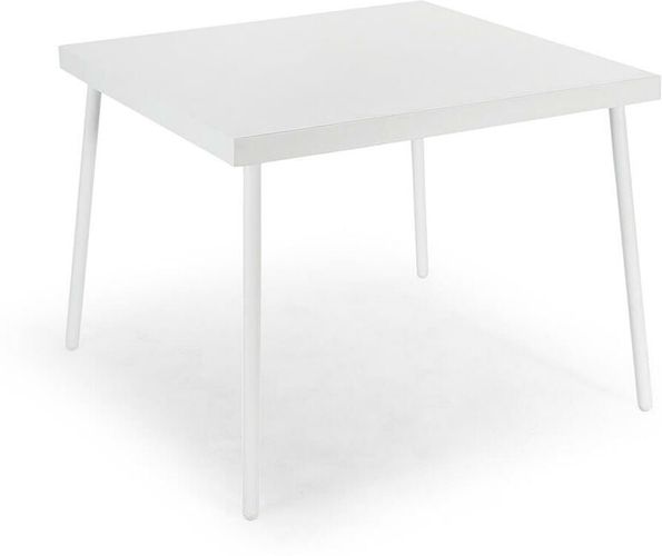 Tavolo da Giardino 90x90x71 cm in Acciaio Kraus Giotto Bianco