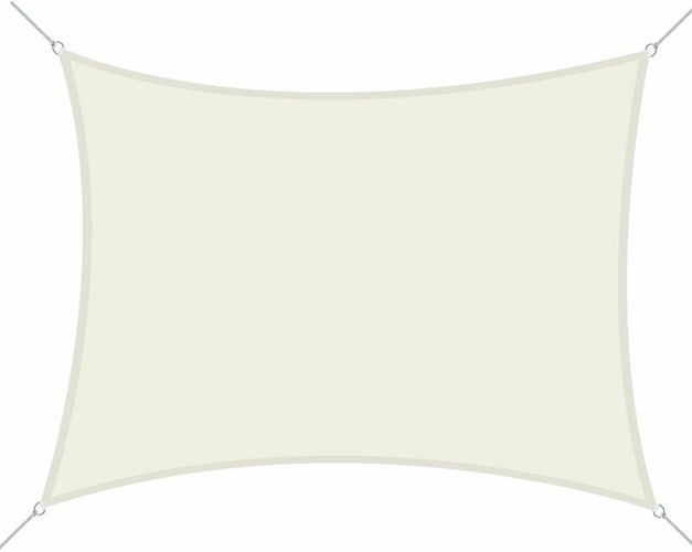 Tenda a Vela Ombreggiante Rettangolare 3x4m in Poliestere Bianco Crema
