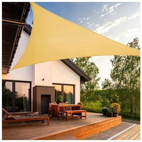 Tenda a vela da giardino triangolare - Colore Ecrù - 5x5x5 mt