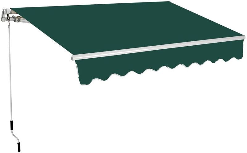 Tenda da Sole Barra Quadra 200x300 cm Tessuto in Poliestere Verde Unito