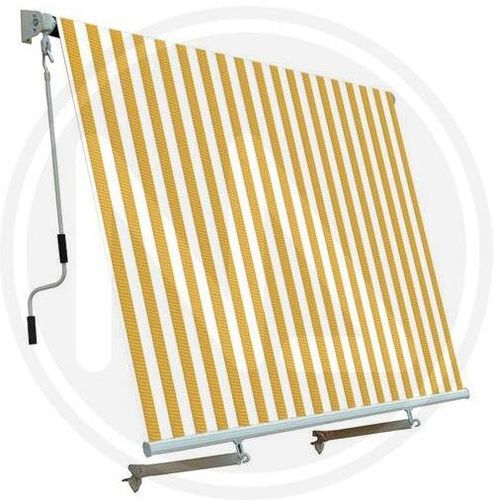 Tenda da sole per balcone a caduta con bracci di supporto mt2,5x2,5 colore: bianco/giallo
