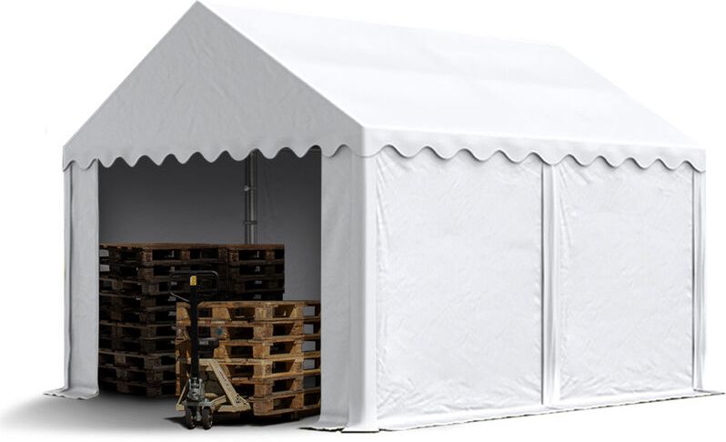 Tendone Deposito 3x4m PVC ca. 500g/m² bianco Gazebo Magazzino Tenda Capannone