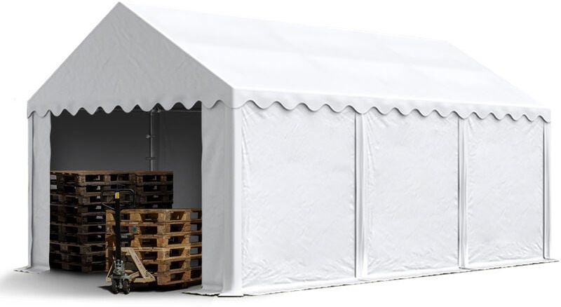 Tendone Deposito 3x6m pvc ca. 500g/m² bianco Gazebo Magazzino Tenda Capannone - bianco