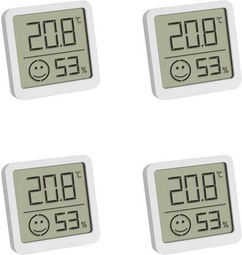 4er Set Digitales Thermo-Hygrometer mit Komfortzone Termoigrometro Bianco