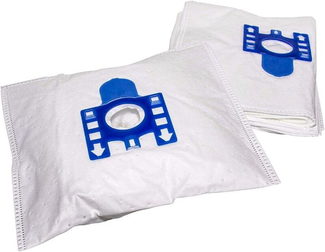 10x sacchetto compatibile con Miele Soft Blue 700, Soft Green 700 aspirapolvere - in microfibra, Typ f/j, 27cm x 20cm, bianco / blu