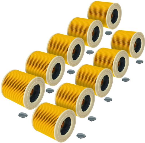 ® 10x Set filtri a cartuccia sostituisce Kärcher 6.414-552.0 compatibile con aspirapolvere, aspiraliquidi, aspirapolvere multiuso,