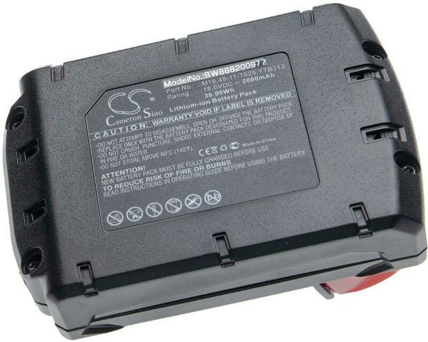 batteria compatibile con Milwaukee 2680-22, 2682-20, 2682-22, 2697-22, 49-24-0171, C18 dd, C18 hz utensile elettrico (2000mAh, Li-Ion, 18V)