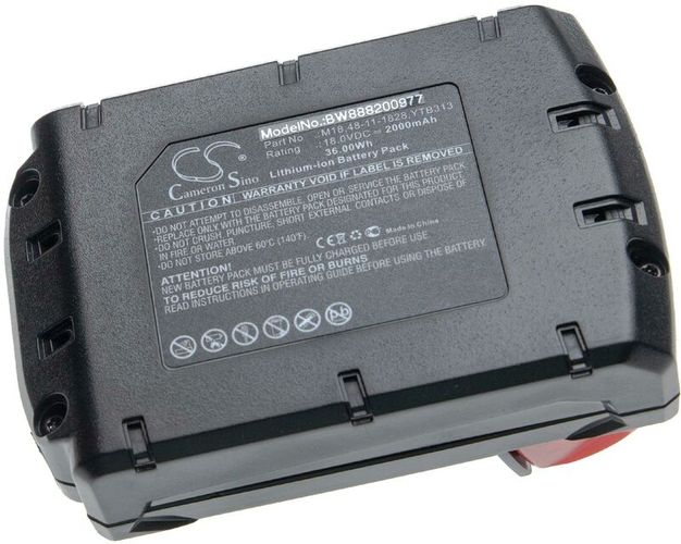 batteria compatibile con Milwaukee M18 CHX-502X, M18 CHXDE, M18 CHXDE-502C, M18 CN16GA utensili elettrici (2000mAh, Li-Ion, 18V) - Vhbw