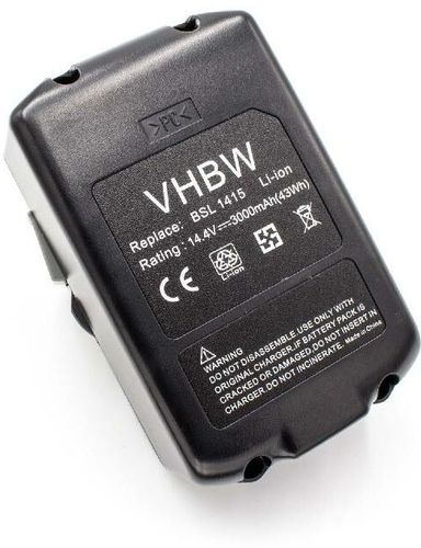 Batteria compatibile con Hitachi / HiKOKI wr 14DBDL, wr 14DSHL, wr 14DSL attrezzi da lavoro (3000mAh, 14,4V, Li-Ion)