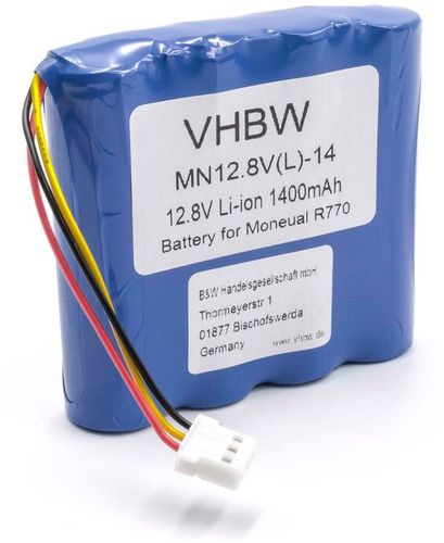 Batteria compatibile con Moneual ME590, ME670, ME770, ME770 Style aspirapolvere home cleaner (1400mAh, 12,8V, Li-Ion / LiFePO4) - Vhbw