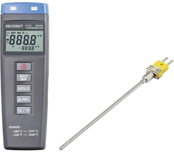 K102 + TP 200 Termometro -200 - +1370 °C Sensore tipo K