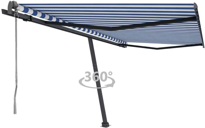 Tenda da Sole Autoportante Automatica 400x350 cm Blu Bianca - Blu - Youthup
