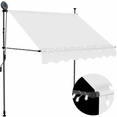 Tenda da Sole Retrattile Manuale con LED 200 cm Crema - crema - Youthup