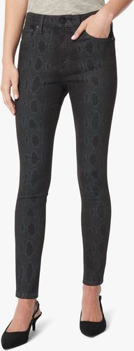 Joe's Jeans The Icon Mid-Rise Skinny Ankle Women's Jeans in Black Snake Print/Dark Indigo | Size 34 | Cotton/Spandex/Polyester