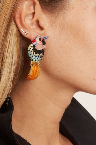 Woodpecker Earring in Multi