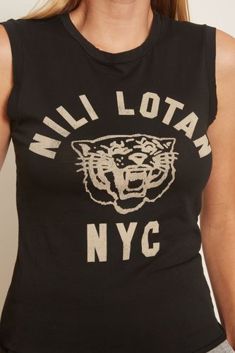 NYC Muscle Tee in Washed Black