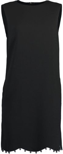 Black Ball Trim Sleeveless Shift Dress