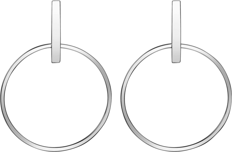 Circle Earrings - White - 18K - One Size