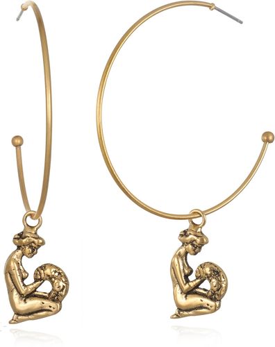 Aquarius Zodiac Hoop Earrings