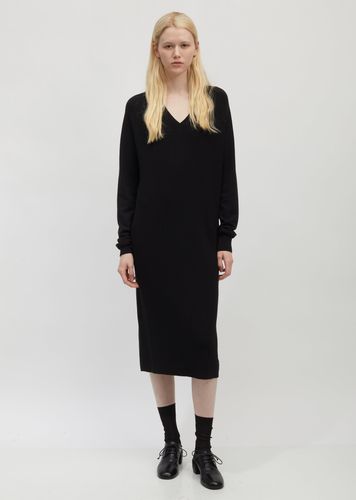 Haider Ackermann Ribbed Cotton and Silk Sweater Dress Aspirant Black/Dali Black Size: Small
