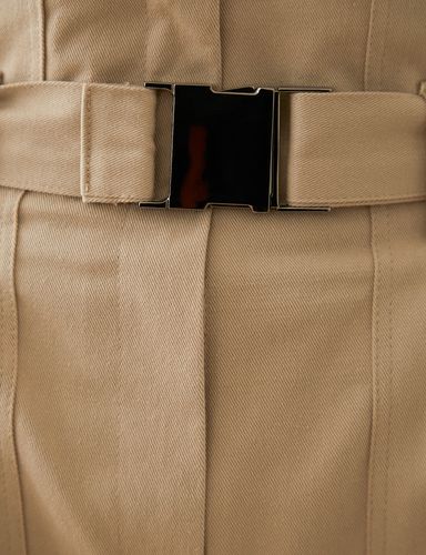 Tan Clip Belted Pants