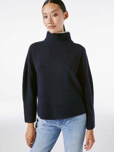 High Low Boxy Sweater Navy Multi Size XS