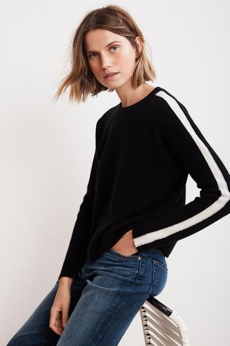 Chynna Stripe Cashmere Cropped Sweater (XL), Velvet by Graham & Spencer