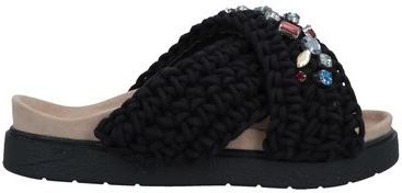 Donna Sandali Nero 36 Pelle Fibre tessili