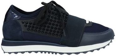 Donna Sneakers Blu scuro 36 Pelle Fibre tessili