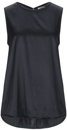 Donna Top Blu notte 46 97% Seta 3% Elastan