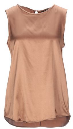 Donna Top Marrone 44 97% Seta 3% Elastan