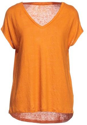 Donna T-shirt Arancione 1 94% Lino 6% Elastan