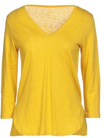 Donna T-shirt Giallo 1 94% Lino 6% Elastan