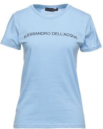 Donna T-shirt Celeste S 100% Cotone