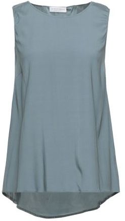 Donna Top Piombo L 93% Seta 7% Elastan