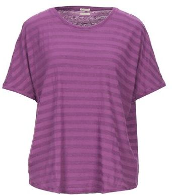 Donna T-shirt Malva S 85% Cotone 15% Lino