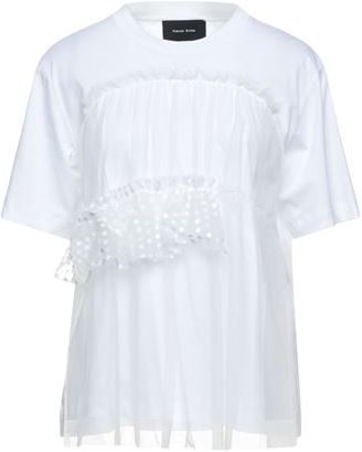 Donna T-shirt Bianco S 100% Cotone Poliammide Poliestere