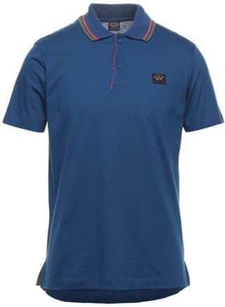 Uomo Polo Blu S 100% Cotone