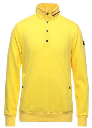 Uomo Felpa Giallo S 100% Cotone Poliestere Poliammide