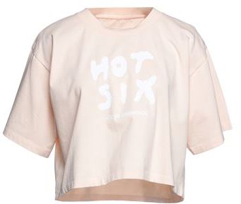 Donna T-shirt Rosa chiaro XS 100% Cotone Elastan