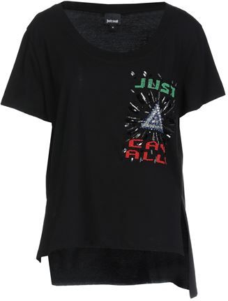 Donna T-shirt Nero XS 100% Cotone Vetro