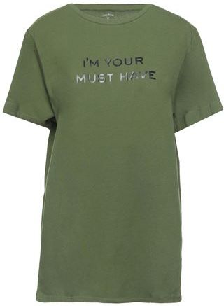 Donna T-shirt Verde militare S 94% Cotone 6% Elastan